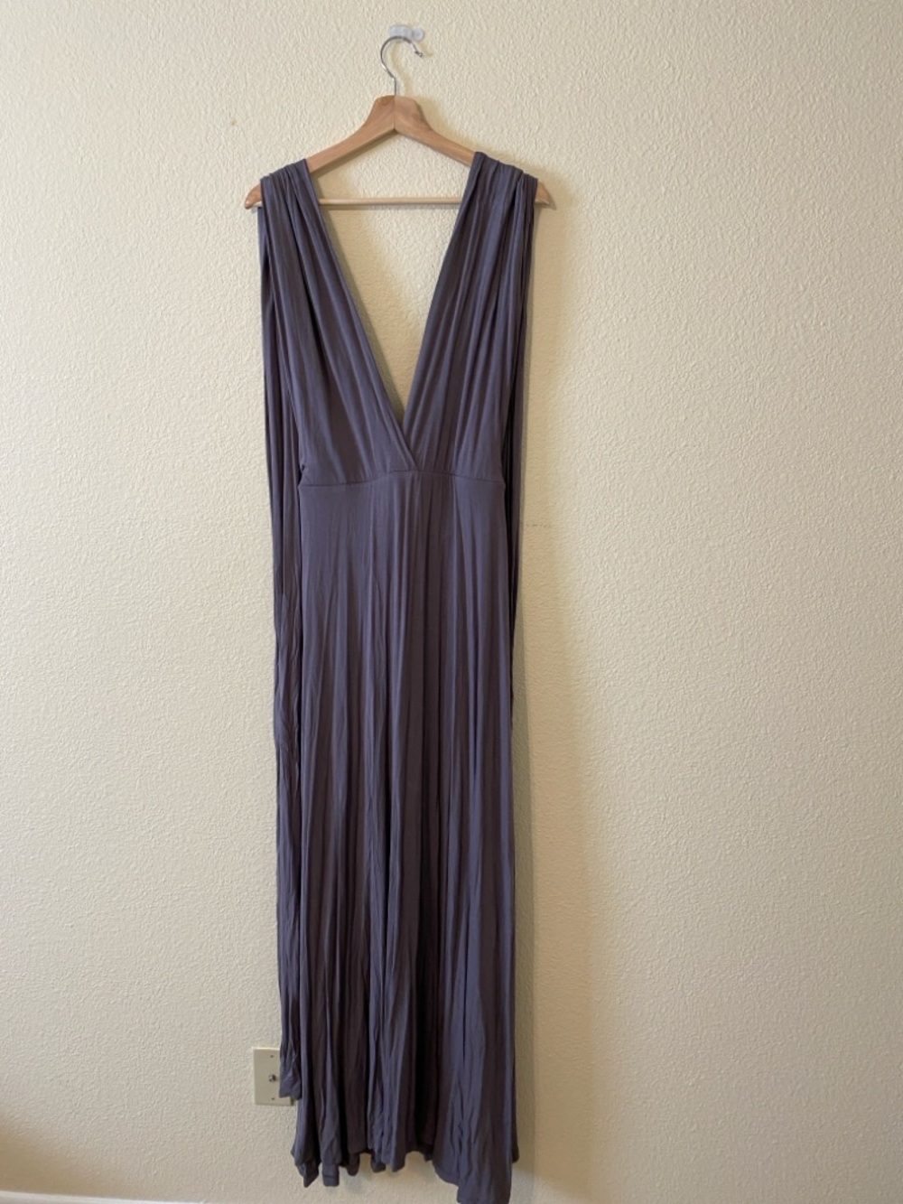 Maxi Dress in Slate Gray, infinity style sleeves